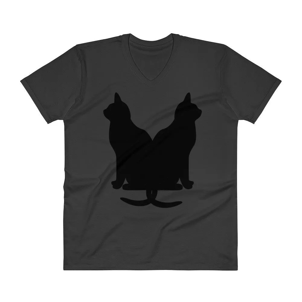 Lucky Black Cats V-Neck T-Shirt