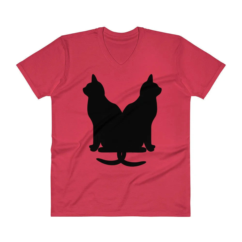 Lucky Black Cats V-Neck T-Shirt