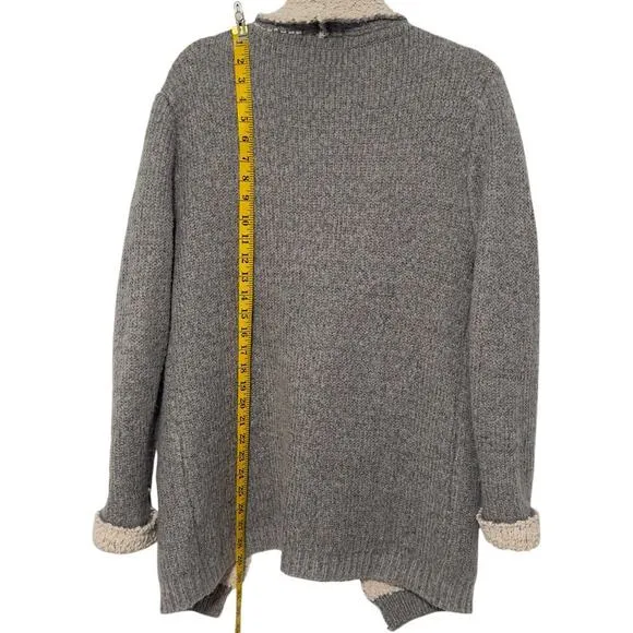 Lulus Cozy Kisses Heather Grey Boucle Lined Open Front Cardigan (S/M)
