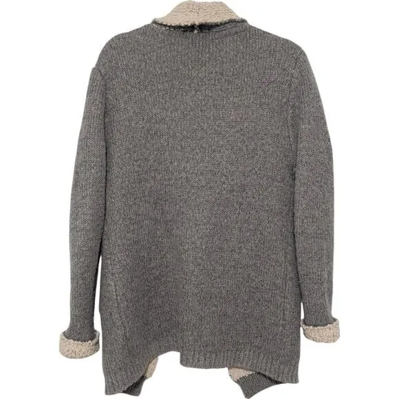 Lulus Cozy Kisses Heather Grey Boucle Lined Open Front Cardigan (S/M)
