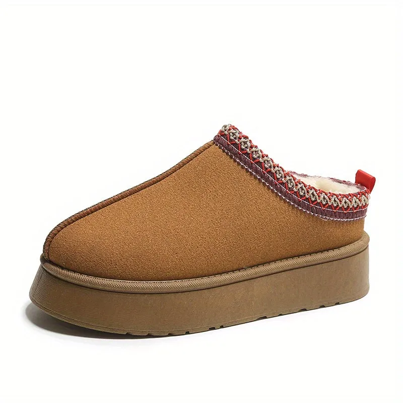 Luxe Aztec Fur Lined Mule Slipper