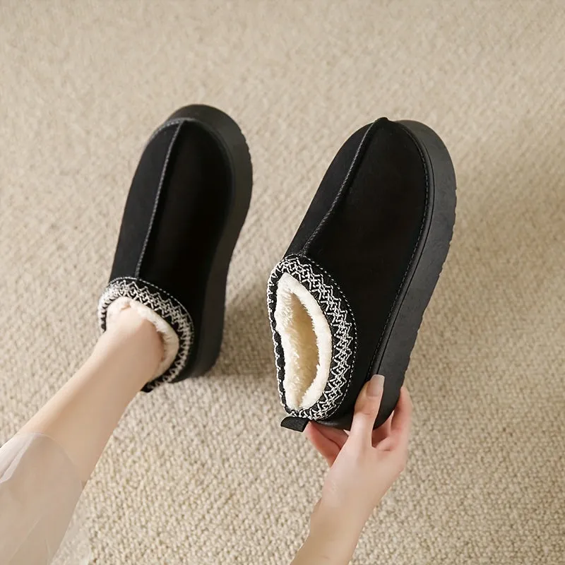 Luxe Aztec Fur Lined Mule Slipper