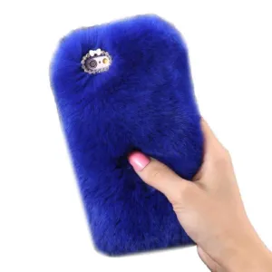 Luxury Rabbit Furry Plush Case Cover with Diamond Crystal - Make Your Phone More Stylish