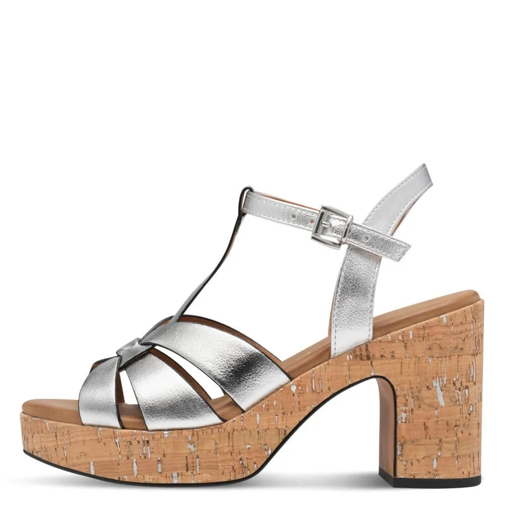 Marco Tozzi Platform Sandal 2-28394 Vegan -SILVER