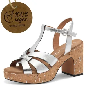 Marco Tozzi Platform Sandal 2-28394 Vegan -SILVER