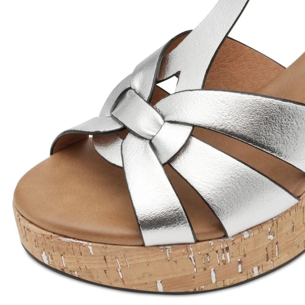 Marco Tozzi Platform Sandal 2-28394 Vegan -SILVER