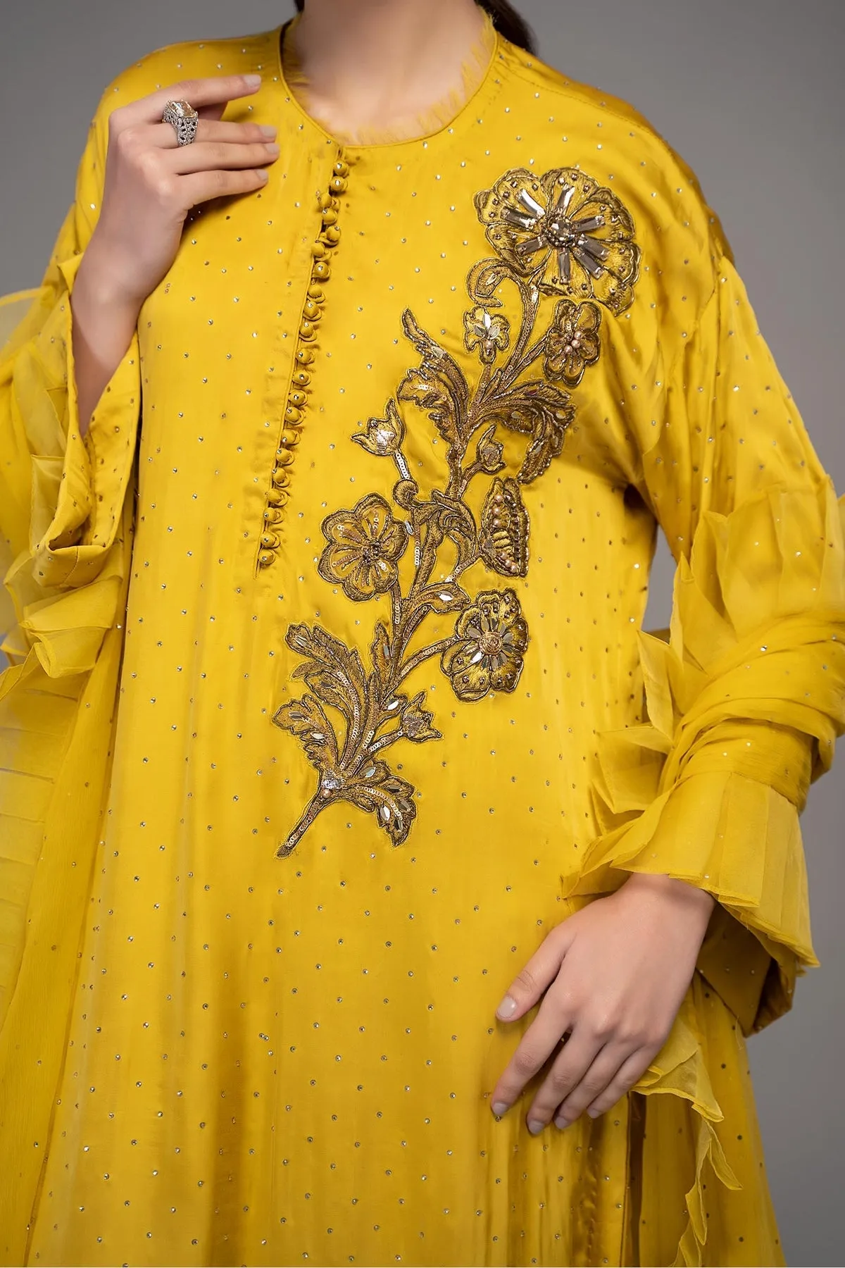 Maria B Pakistani Kameez Salwar Suit Classical Yellow Party Dress