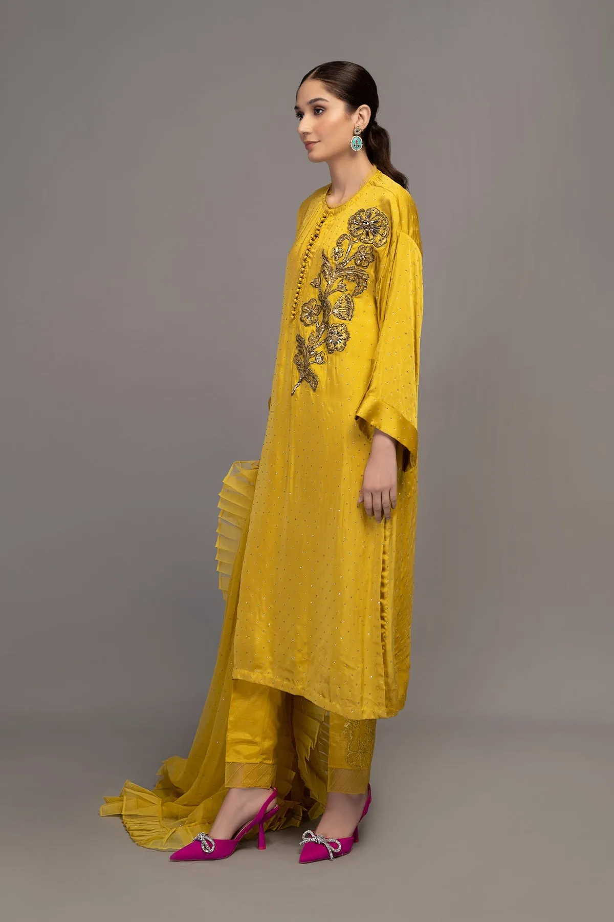 Maria B Pakistani Kameez Salwar Suit Classical Yellow Party Dress
