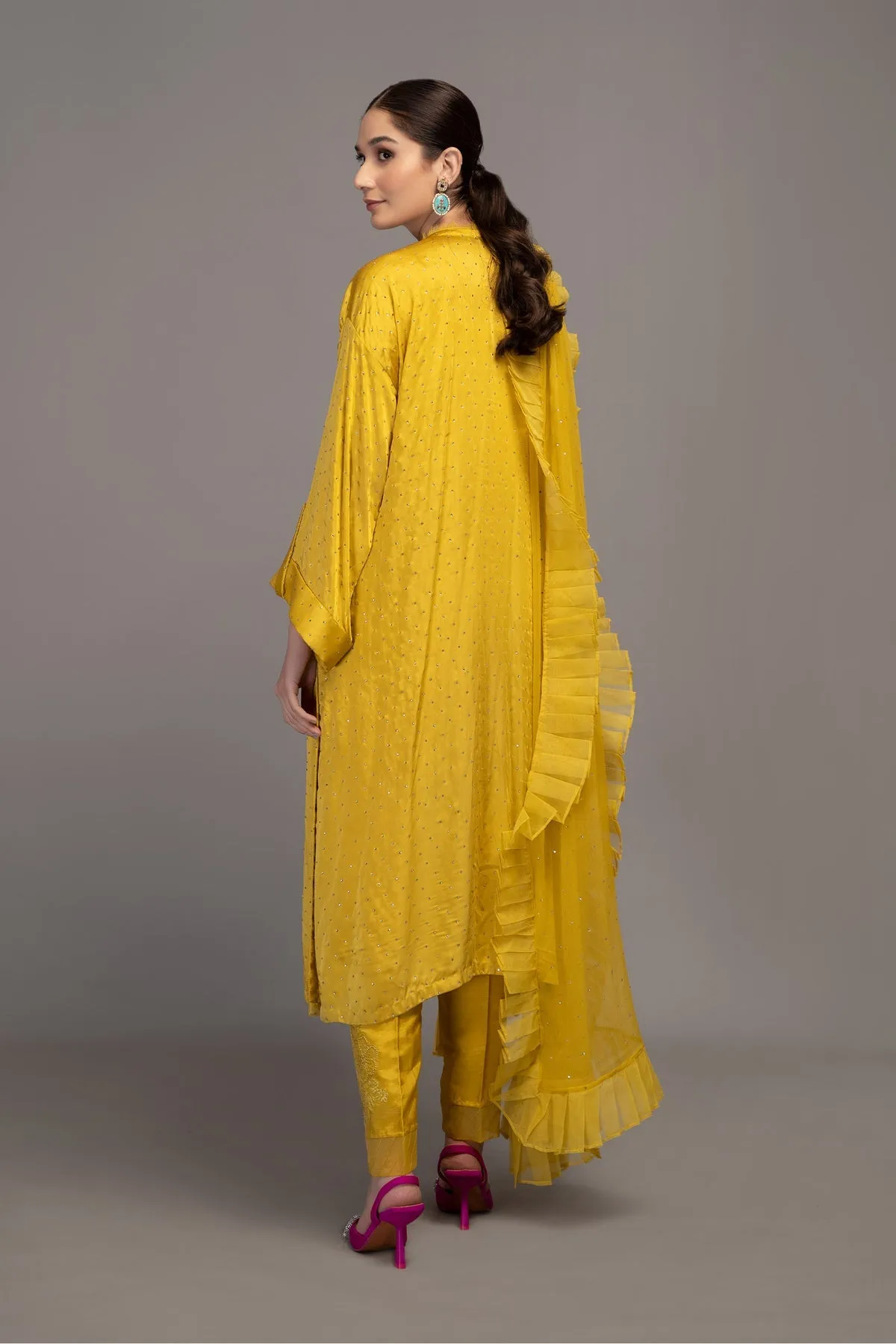 Maria B Pakistani Kameez Salwar Suit Classical Yellow Party Dress