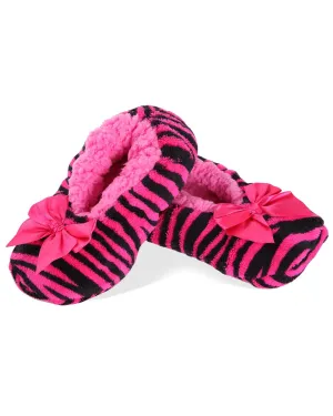 Memoi Kids Party Animal Zebra Stripe Slippers - Mkf5-2515