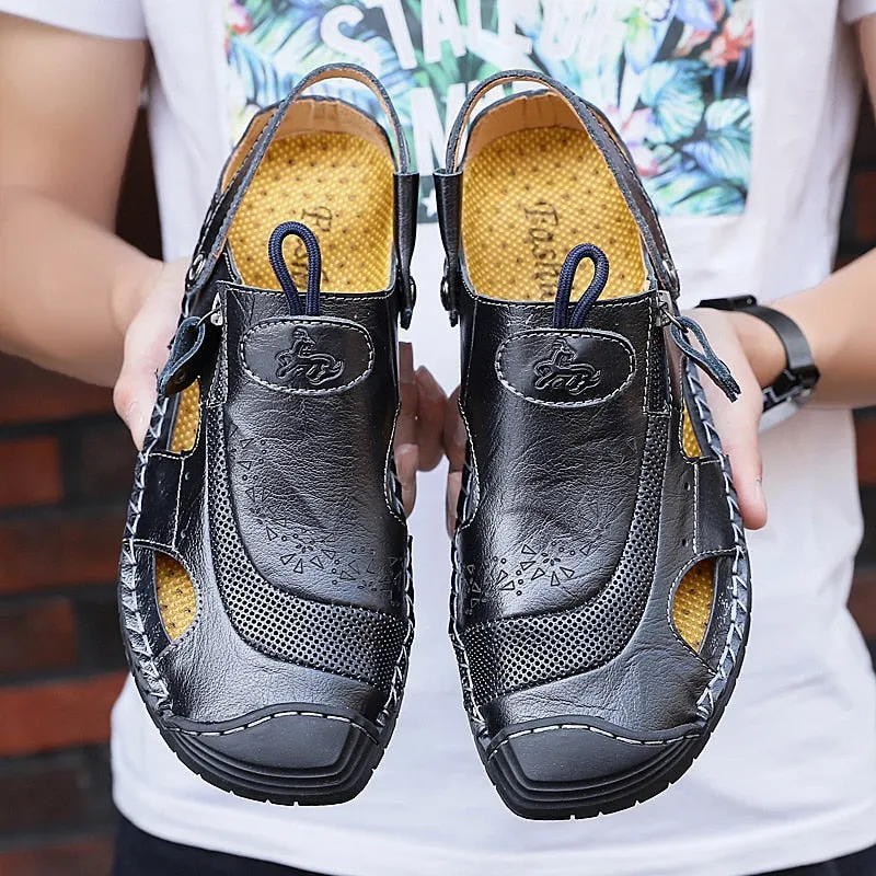 Mens Penny Loafers Comfort Beach Sandals Outdoor Sneaker Flip Flops