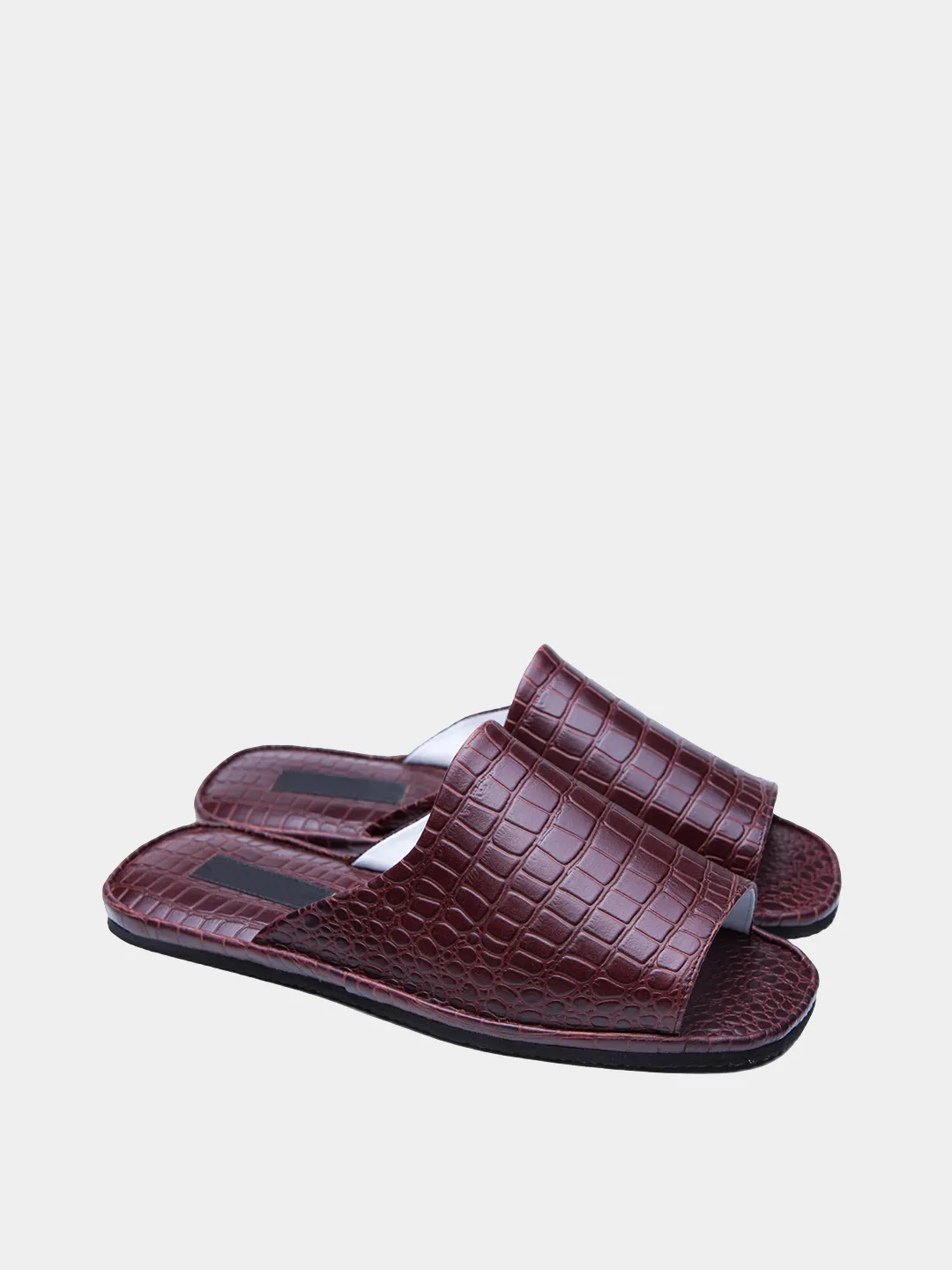 Men's slippers "Crocodile" Model 1210 Embossed Cowhide leather