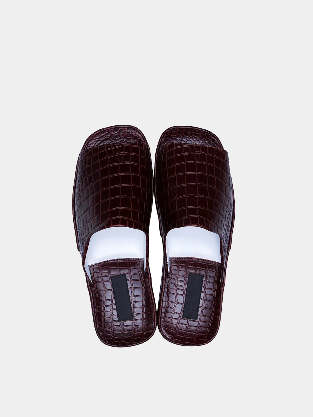 Men's slippers "Crocodile" Model 1210 Embossed Cowhide leather