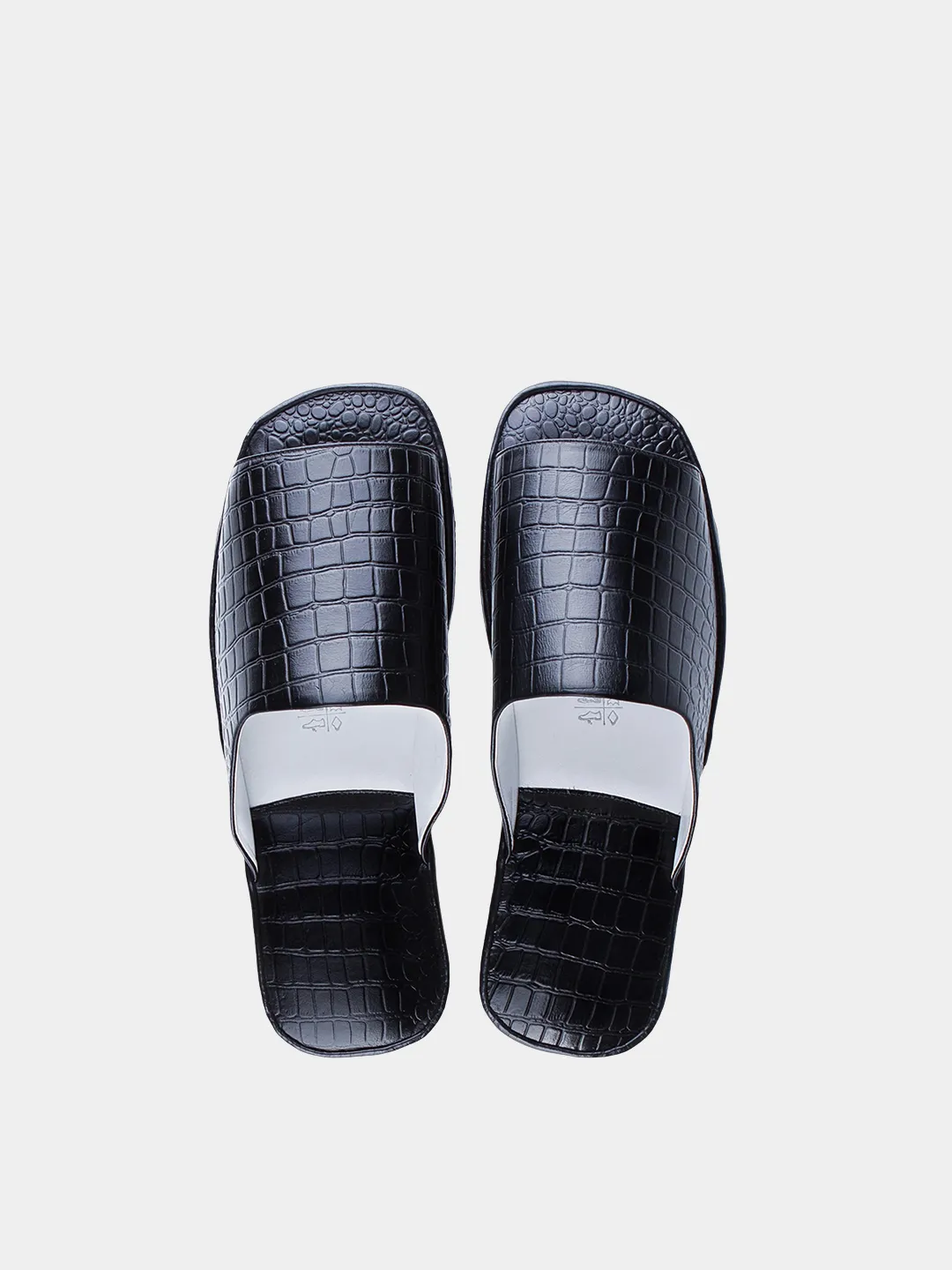 Men's slippers "Crocodile" Model 1210 Embossed Cowhide leather