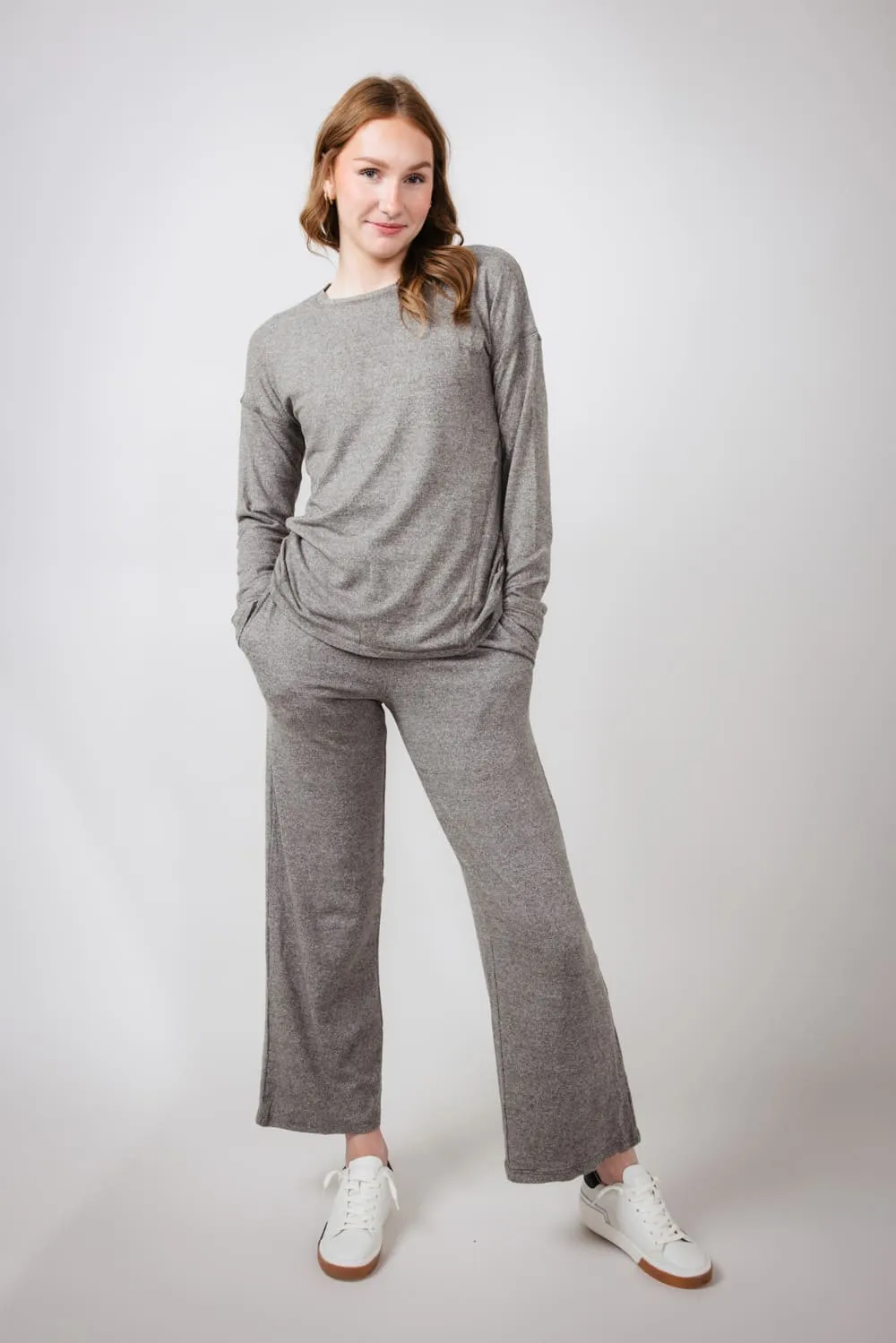 Mono B Hatchi Wide Leg Pants for Women in Urban Grey | KP-B0571-URBANGREY