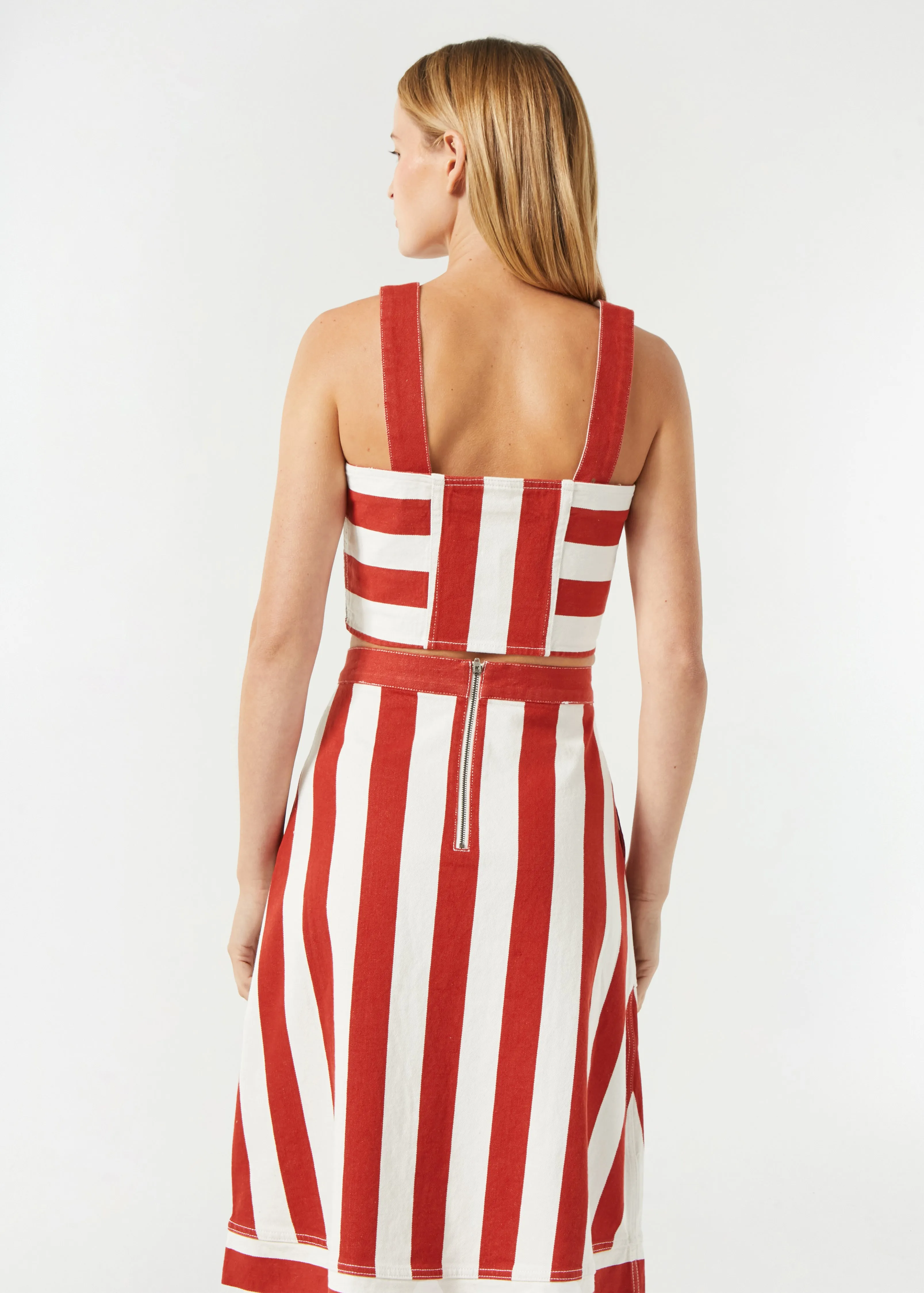 Nadine Skirt | Brick Cabana Stripe