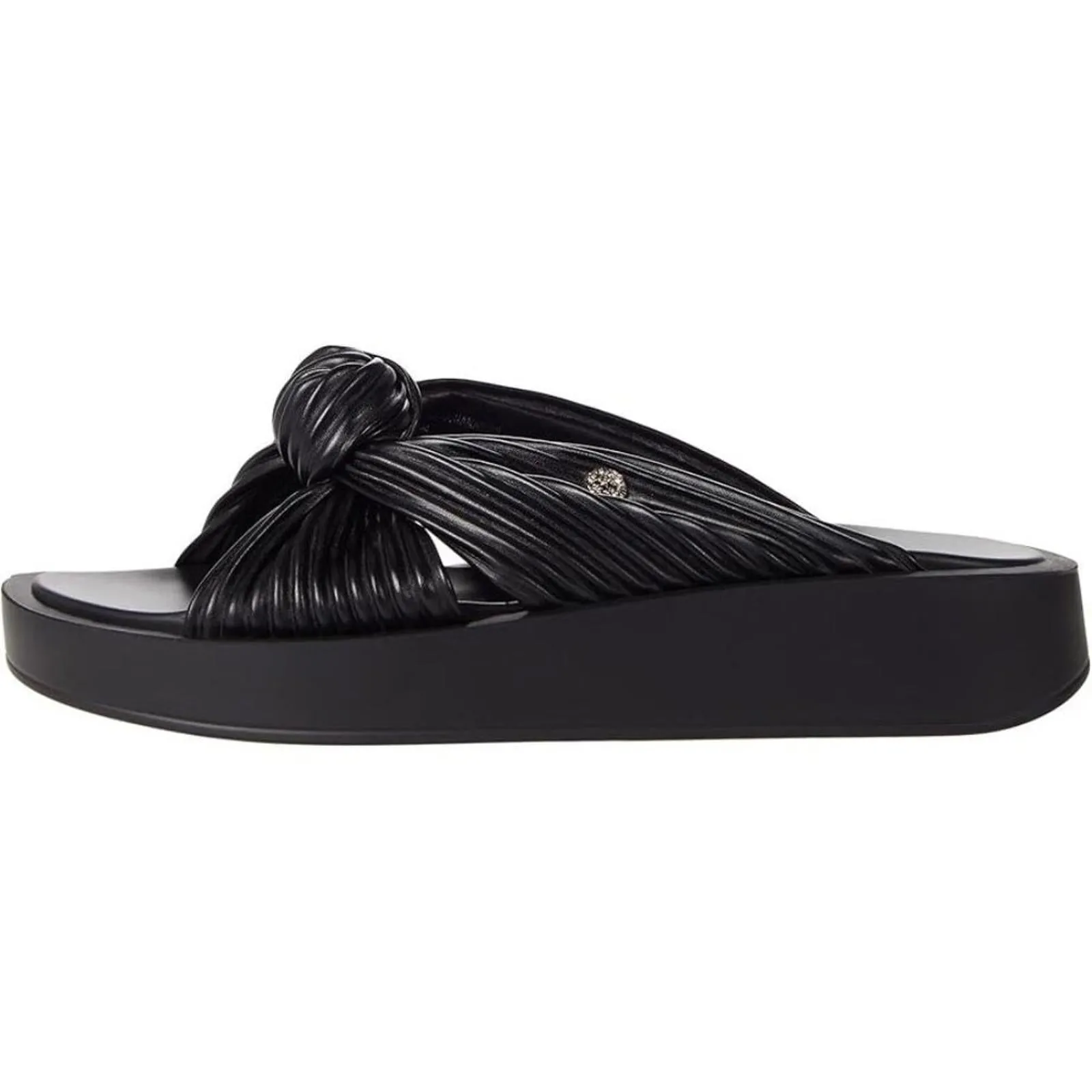Nana Black Knotted Slides