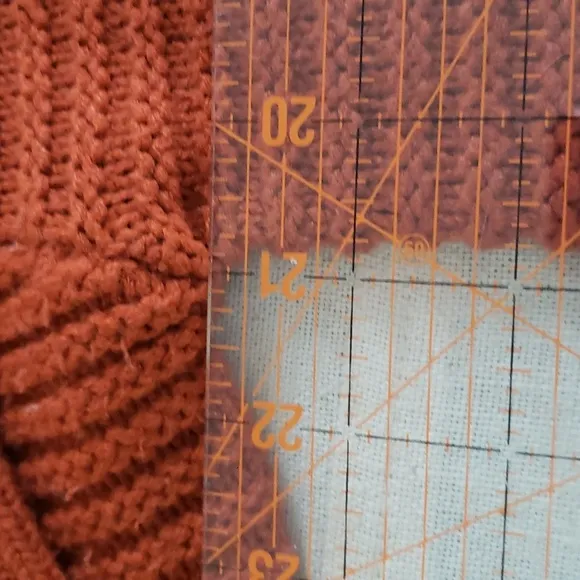 Nordstrom Topshop Sweater Women's Small Pumpkin Orange Rib Cable Knit Mock Tunic