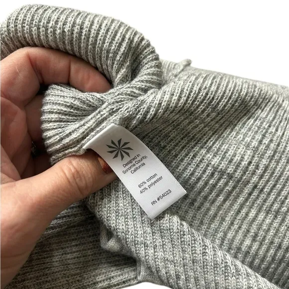 NWT Athleta Restful Cocoon Wrap size small ribbed grey open sweater oversized