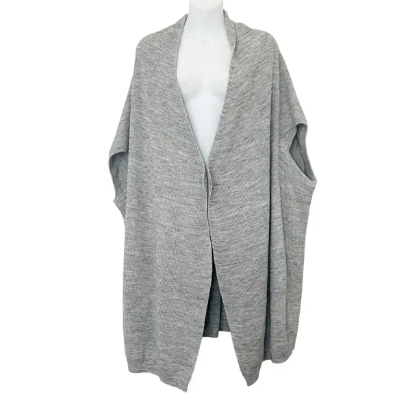 NWT Athleta Restful Cocoon Wrap size small ribbed grey open sweater oversized