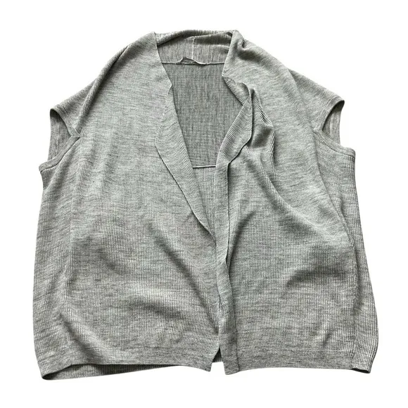 NWT Athleta Restful Cocoon Wrap size small ribbed grey open sweater oversized