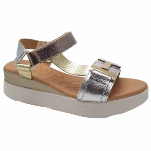 Oh My Sandals Womens Silver Leather Sandal - 5671