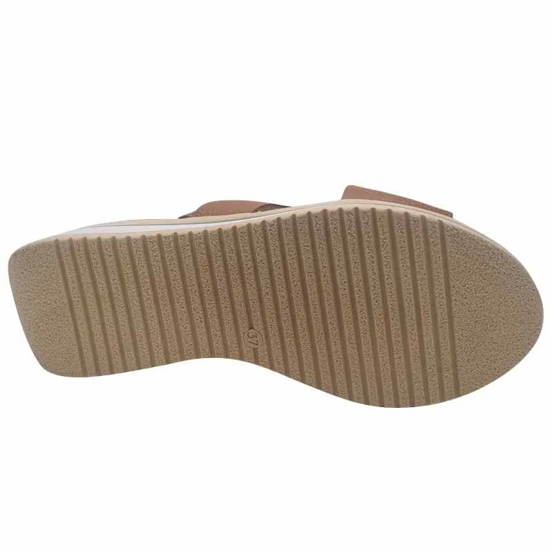 Oh My Sandals Womens Tan Leather Sandal - 5661