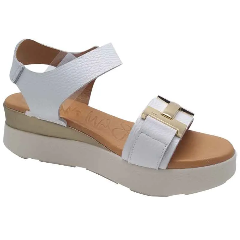 Oh My Sandals Womens White Leather Sandal - 5672