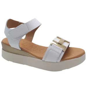 Oh My Sandals Womens White Leather Sandal - 5672