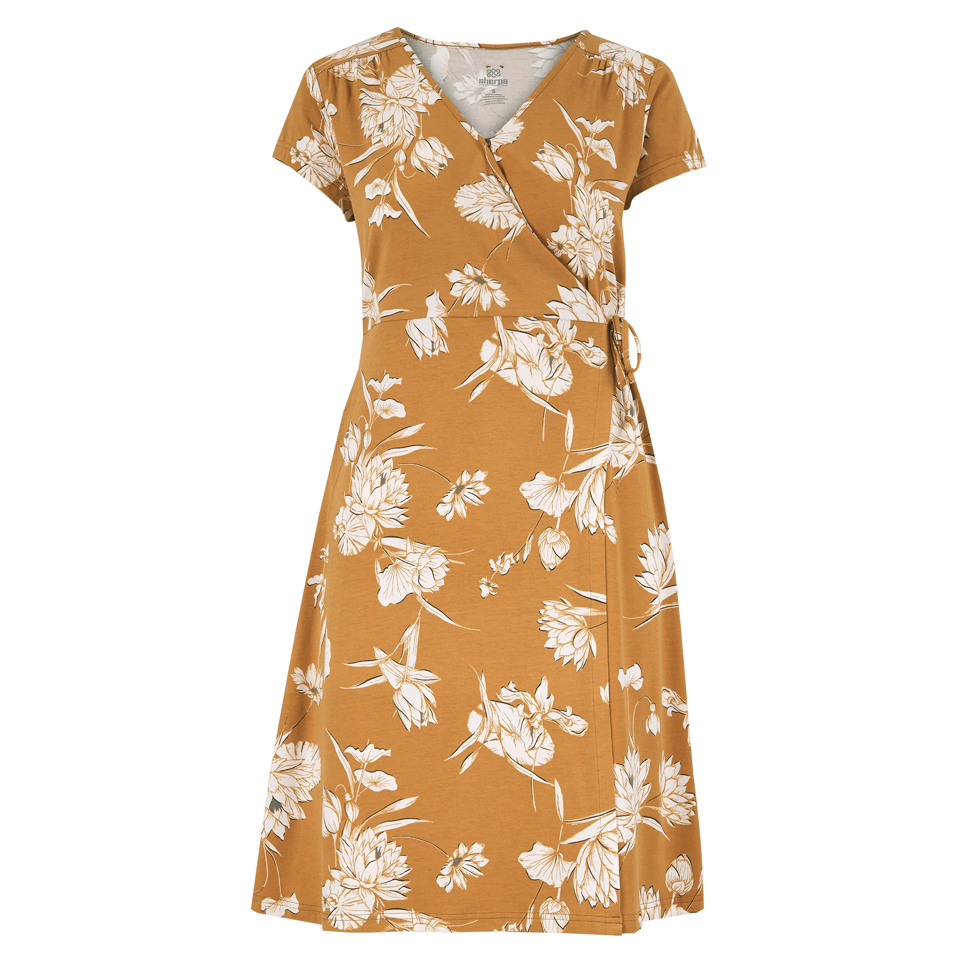 Padma Wrap Dress - Caramel Lotus