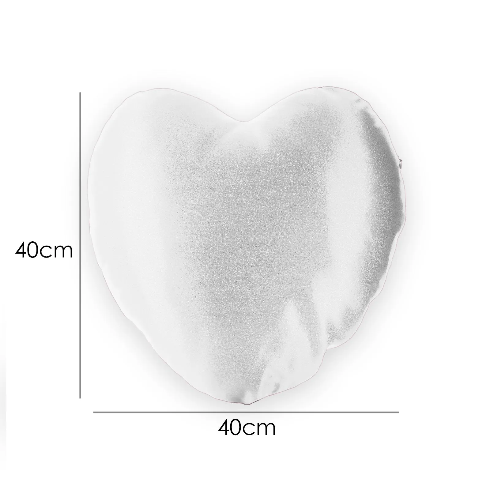 Personalised Glitter Heart Cushion with Stylish Text and Cupid Hearts Print