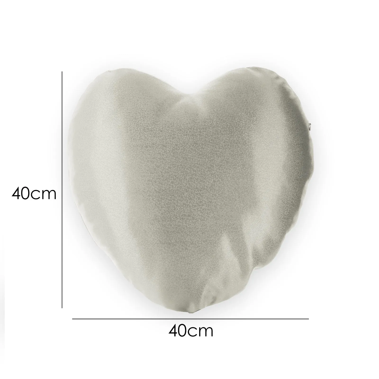 Personalised Glitter Heart Cushion with Stylish Text and Cupid Hearts Print