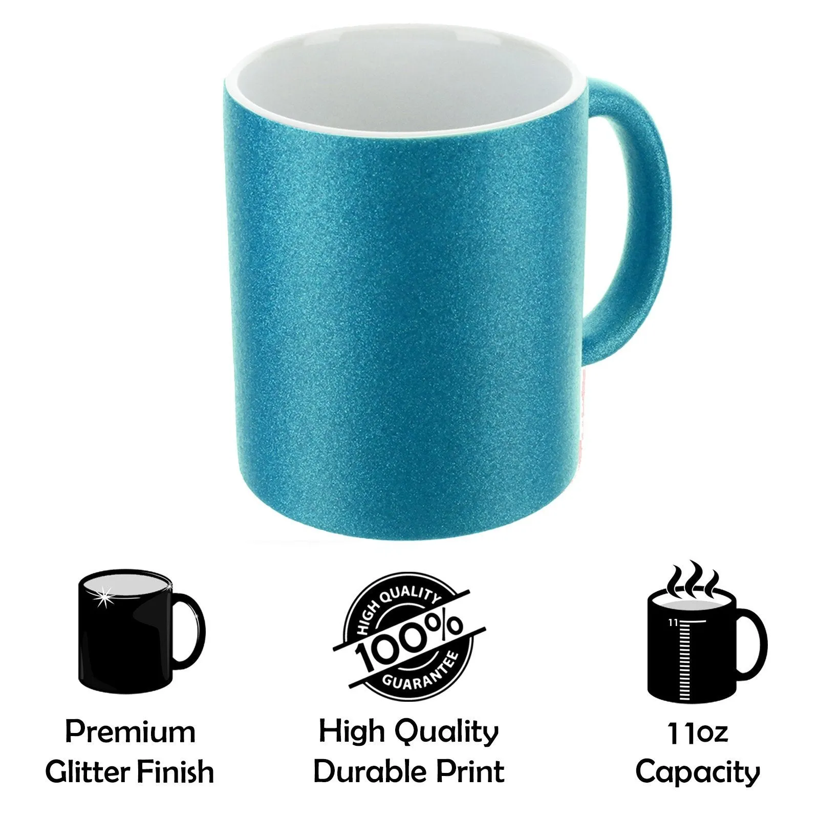 Personalised Glitter Mug with Stylish Name on Feather Line