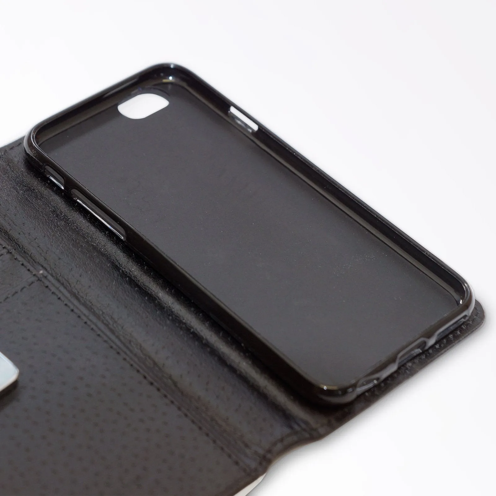 Personalised Motorola Phone Leather Wallet with Pink Stylish text, Stars and Hearts on Black Marble
