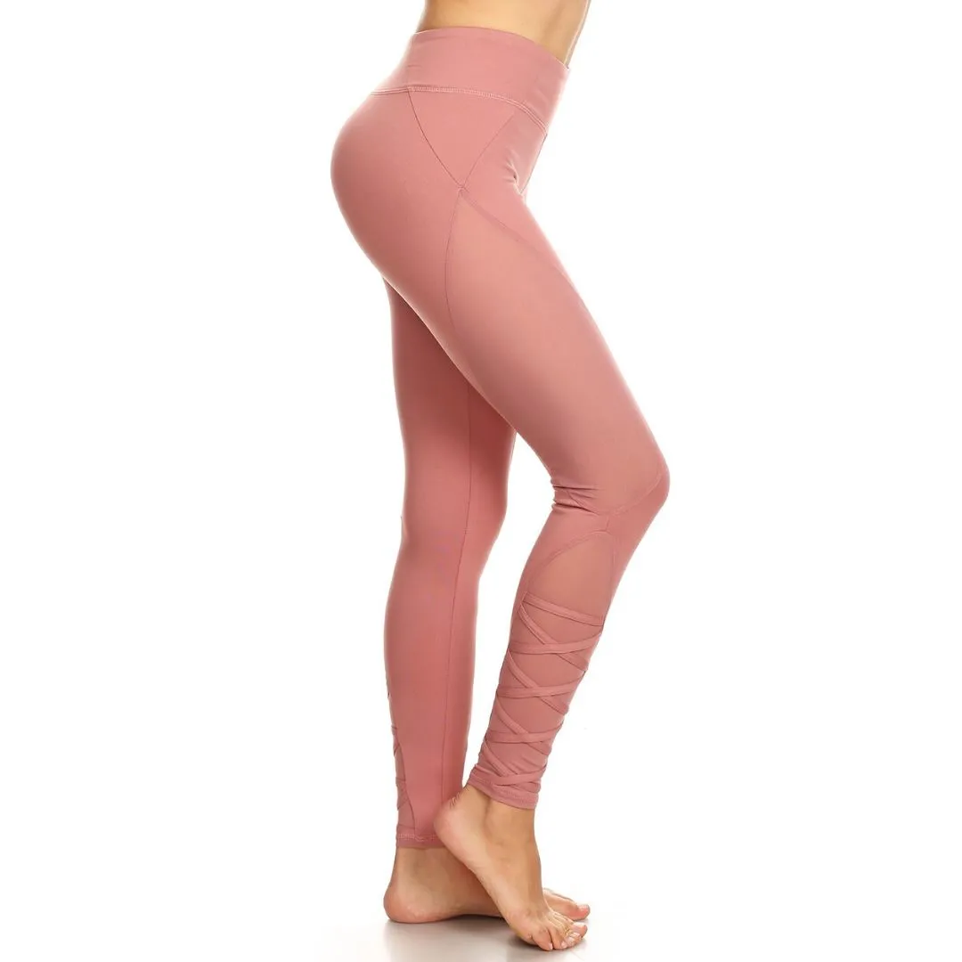 Pink Mesh Inset Legging