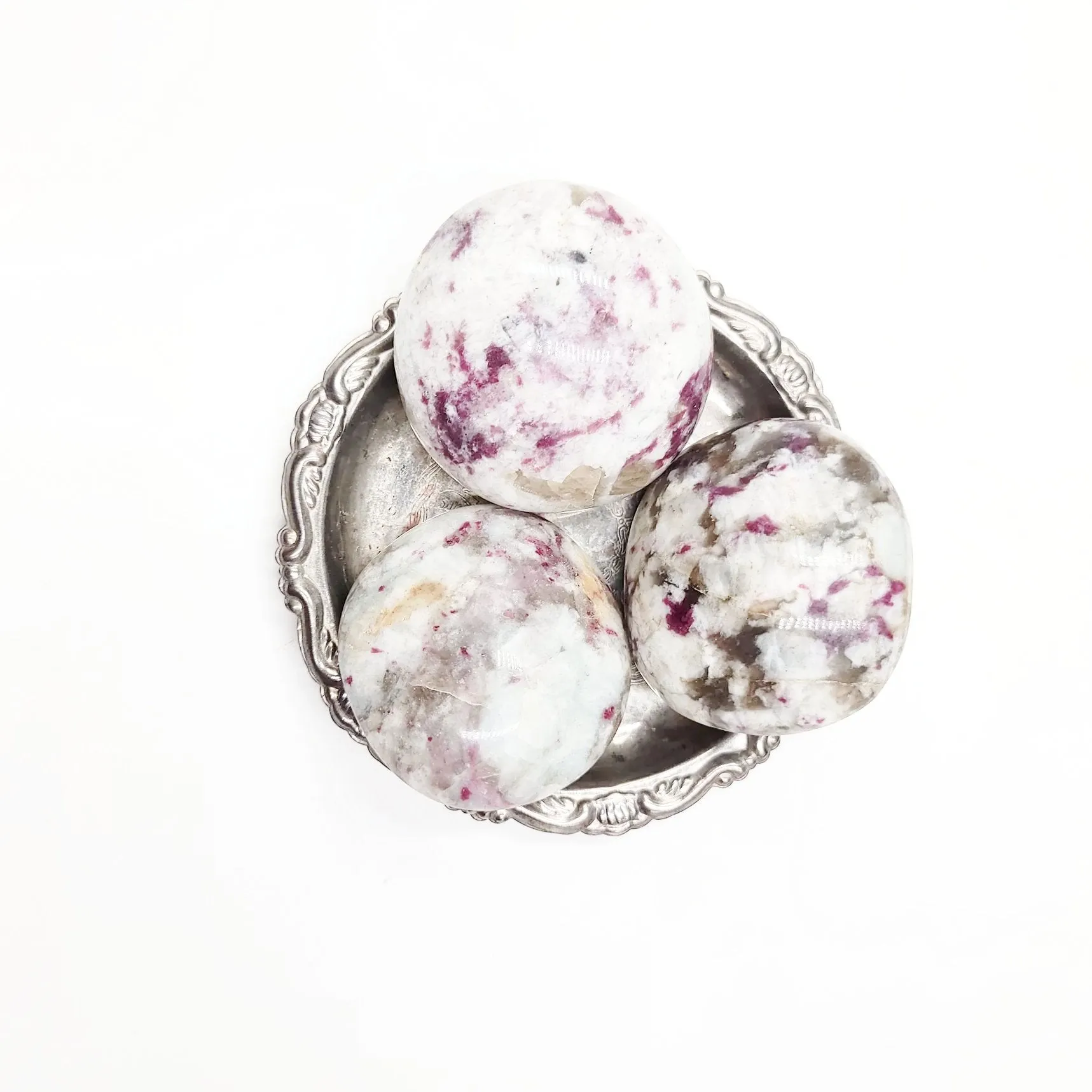 Pink Tourmaline Palm Stone Gallet
