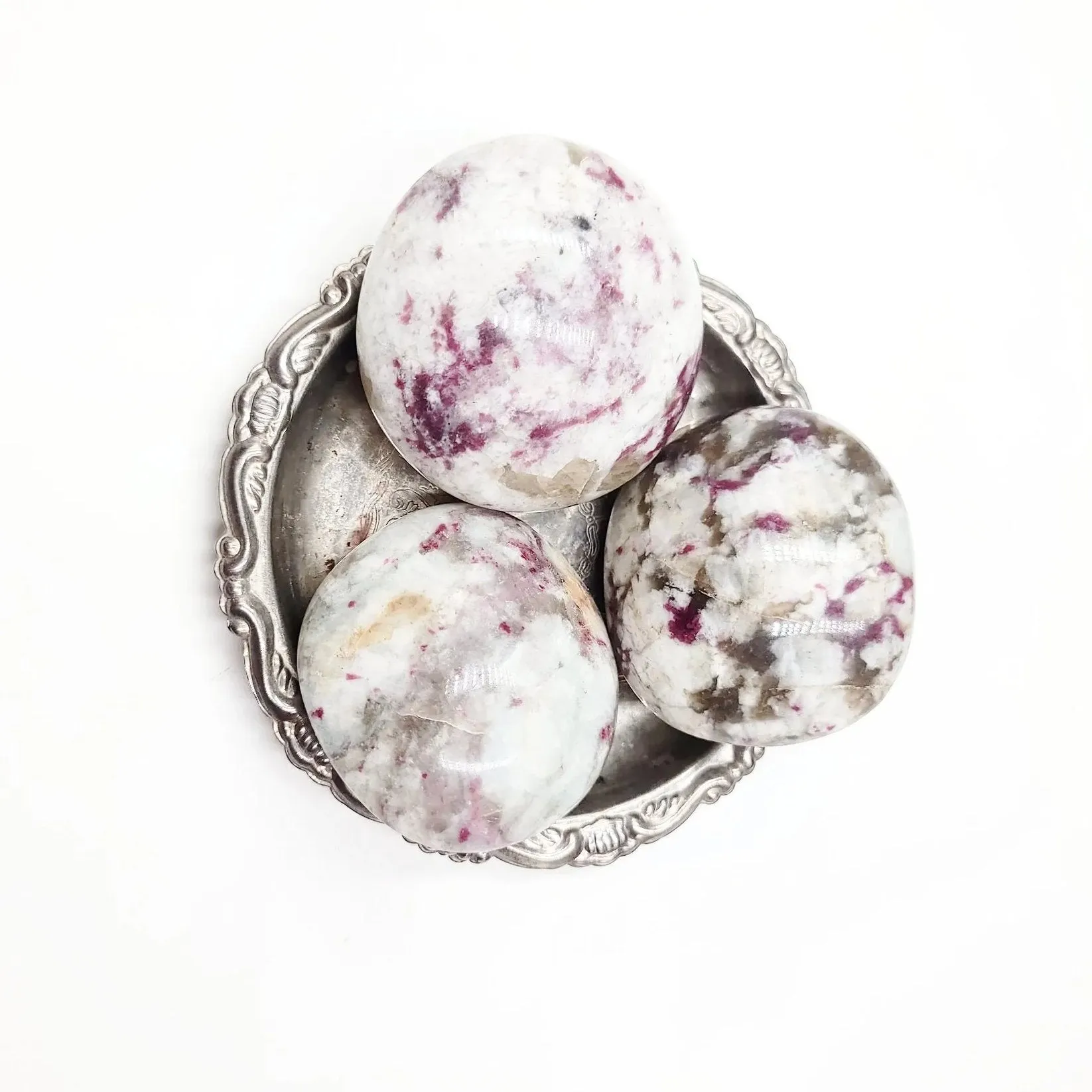 Pink Tourmaline Palm Stone Gallet