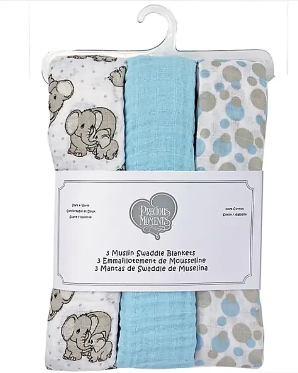 Precious Moments Muslin Cotton Swaddle Blankets