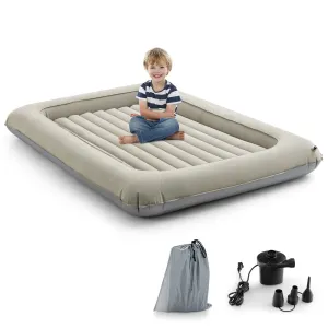 Quick Assemble Inflatable Portable Kids Travel Bed & Ball Pool | Mattress, Carry Bag & Air Pump | Beige | 18m 