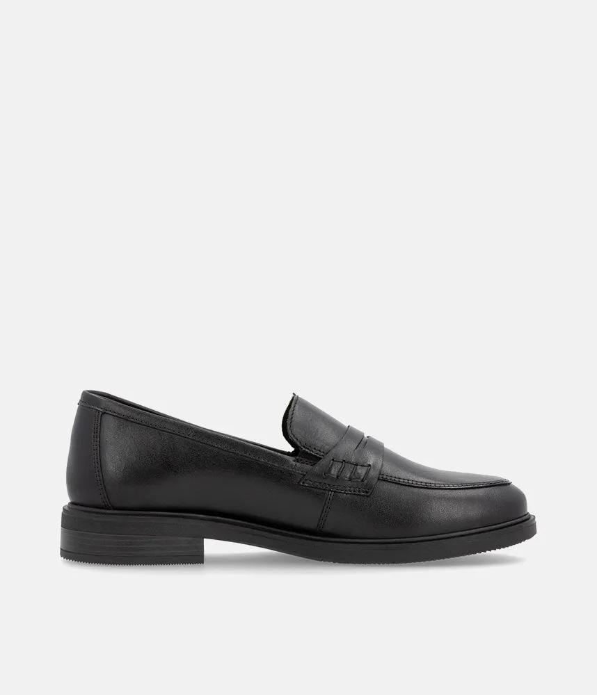 Remonte Classic Black Leather Penny Loafers
