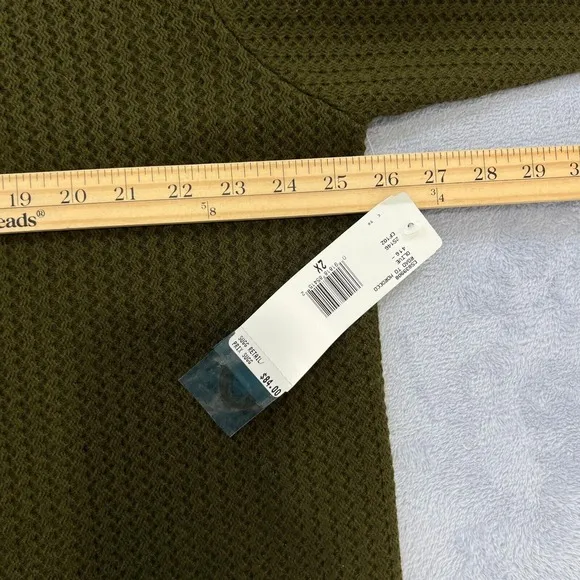 Rena Rowan Turtleneck Sweater Lambswool Blend Olive Green Textured 2X