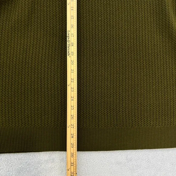 Rena Rowan Turtleneck Sweater Lambswool Blend Olive Green Textured 2X