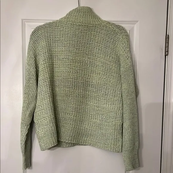 Revolve John   Jenn Bryce Sweater Womens Size M Green Knit Long Sleeve Cozy
