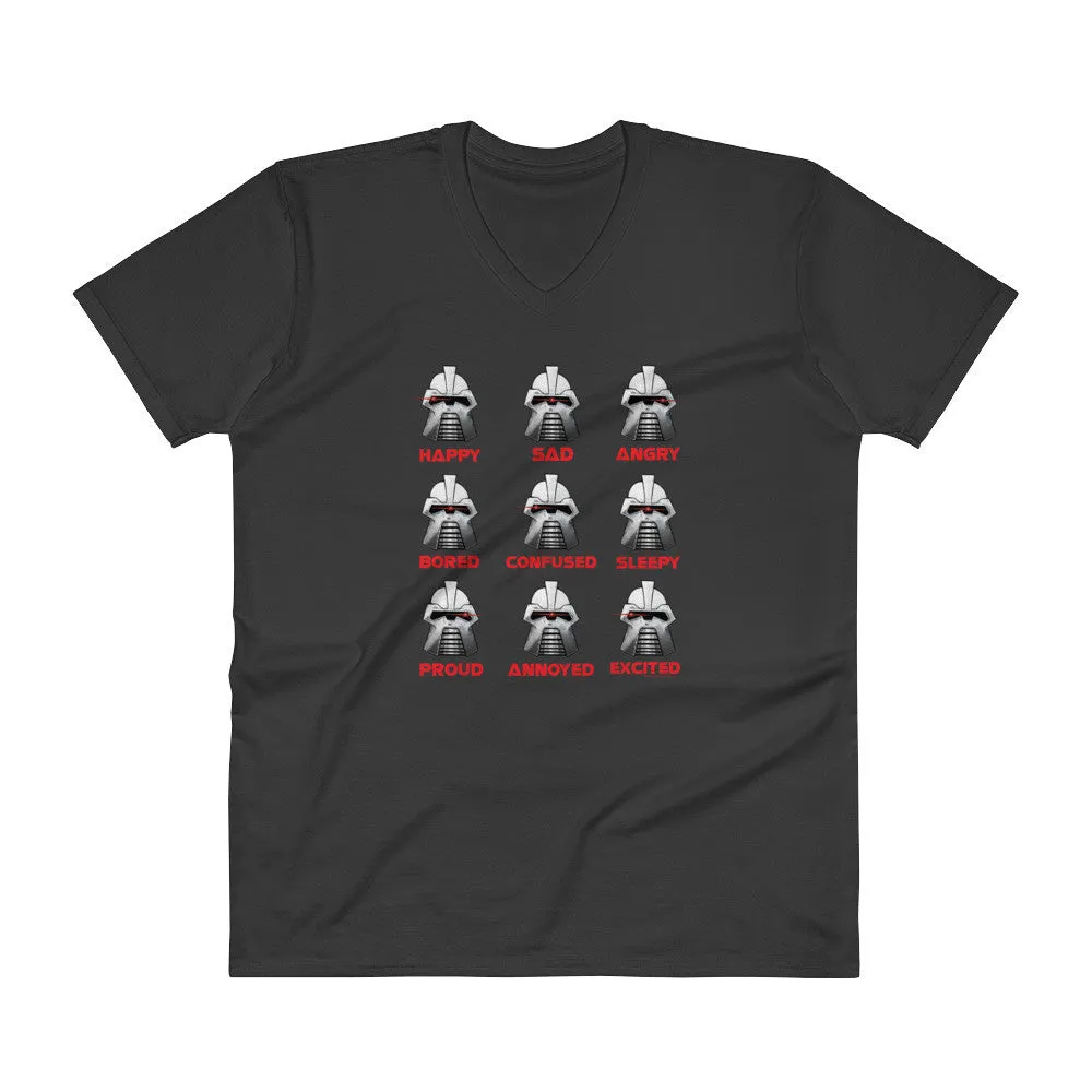Robot Moods Emotion Chart V-Neck T-Shirt