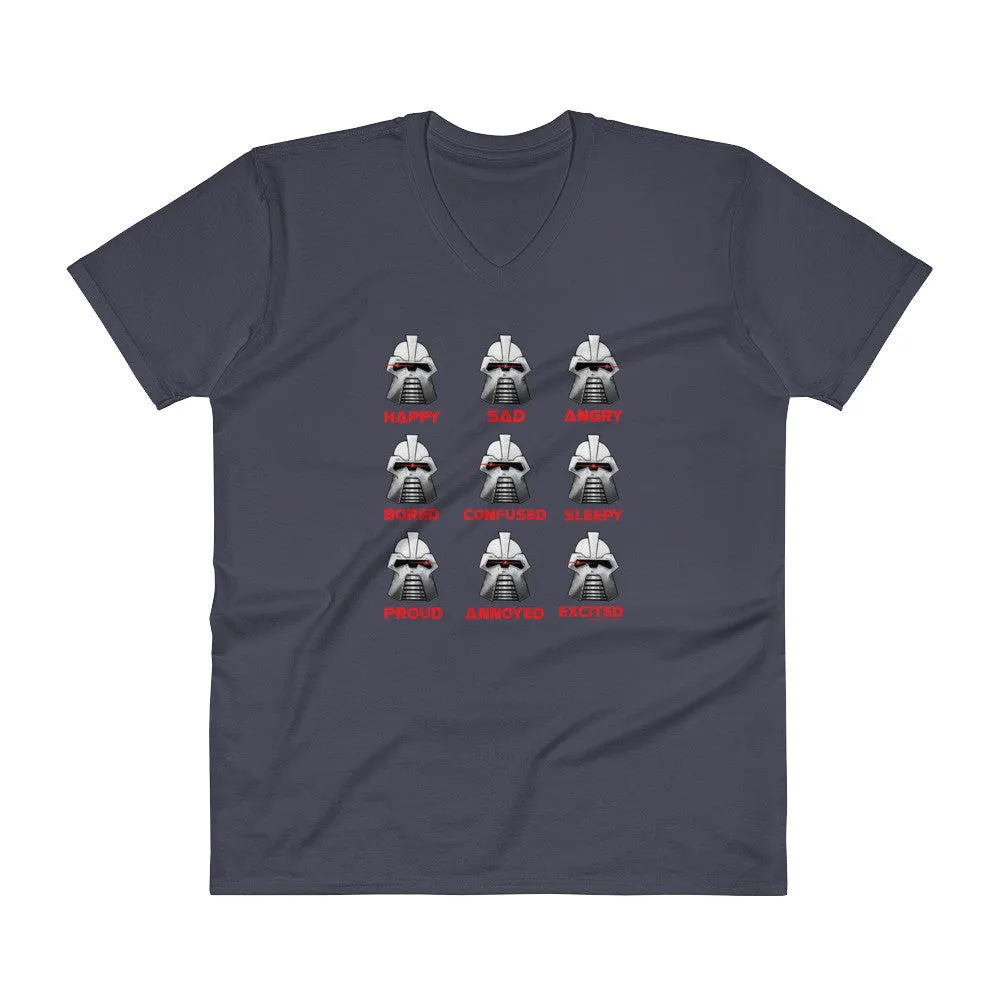 Robot Moods Emotion Chart V-Neck T-Shirt