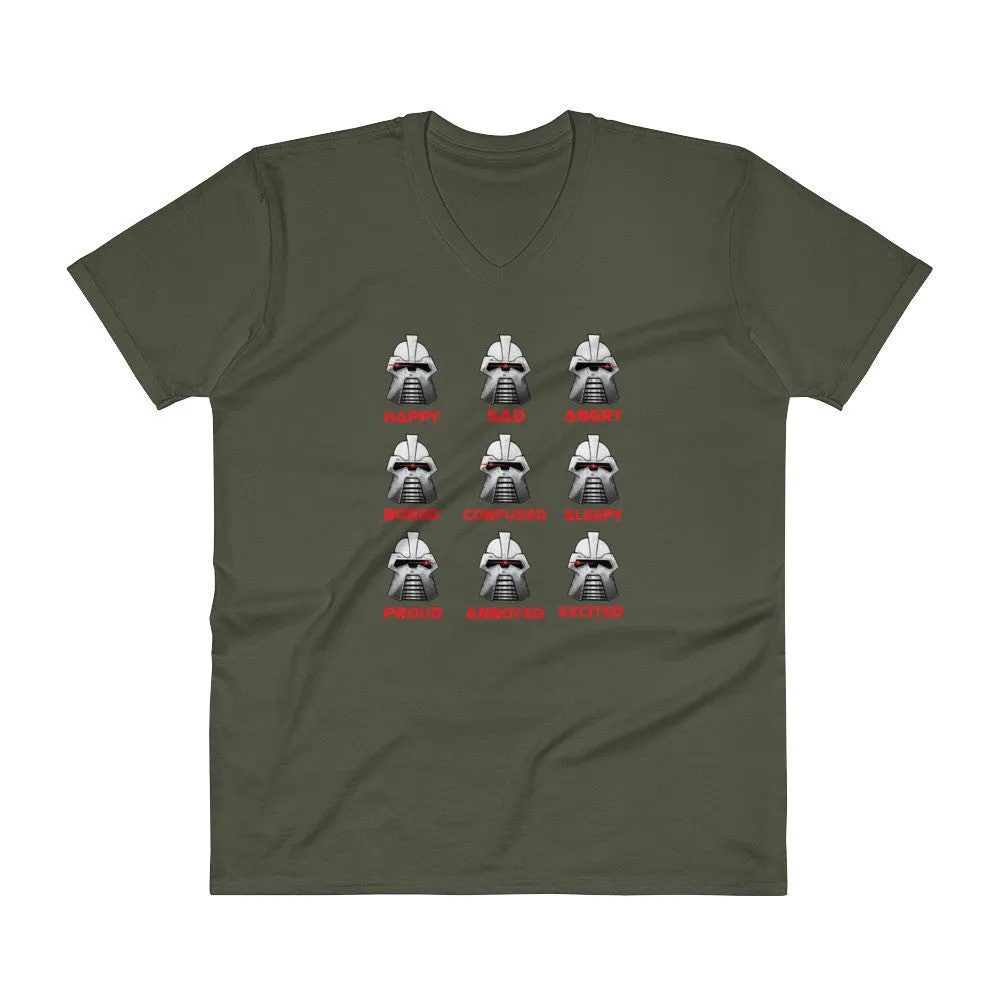 Robot Moods Emotion Chart V-Neck T-Shirt