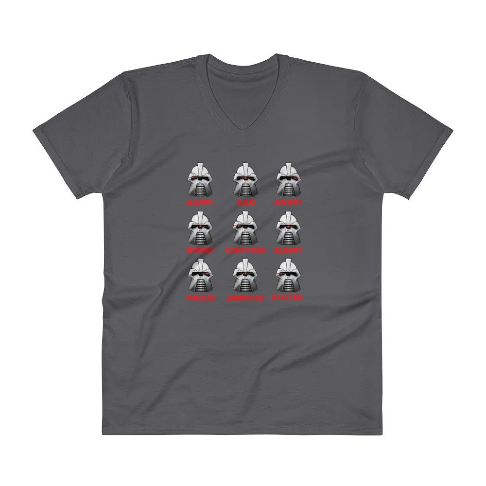 Robot Moods Emotion Chart V-Neck T-Shirt