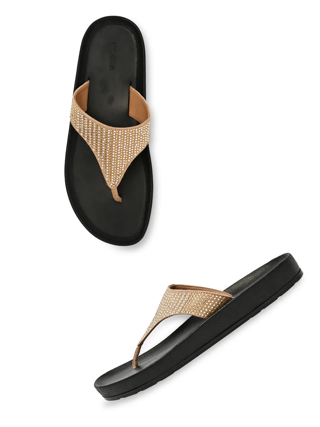 Rocia By Regal Beige Women Casual Flat Flexi Sole Sandals