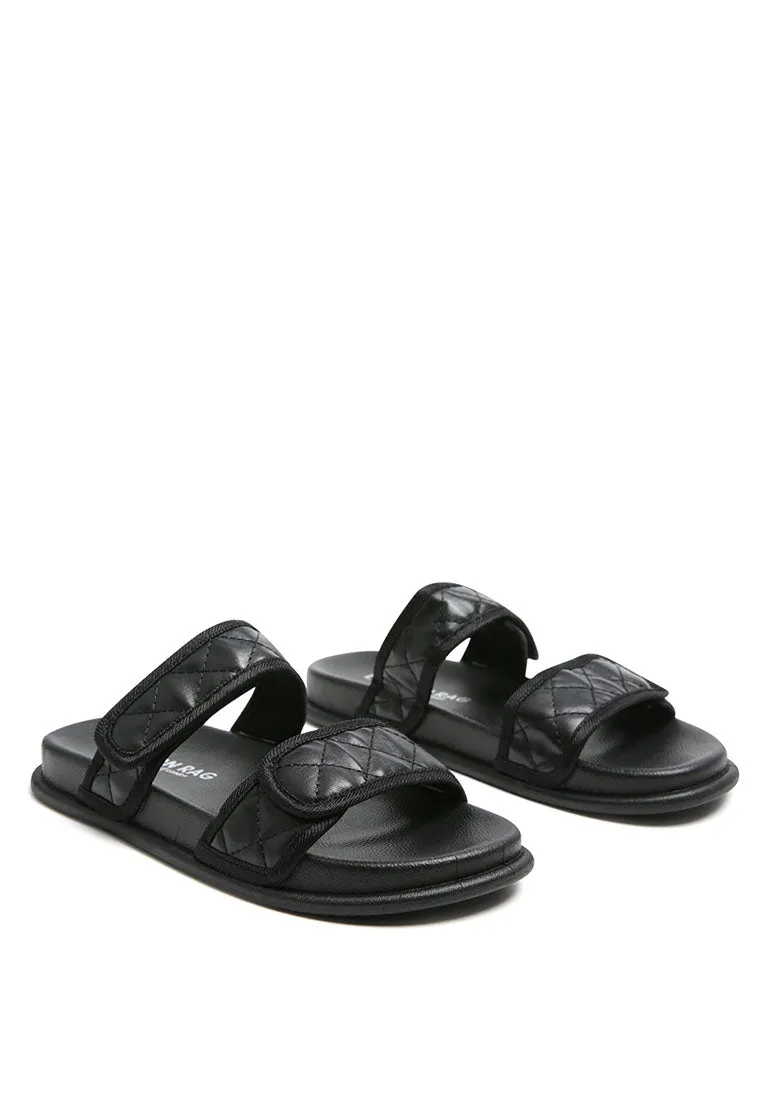 sabine quilted strap slip-on flat