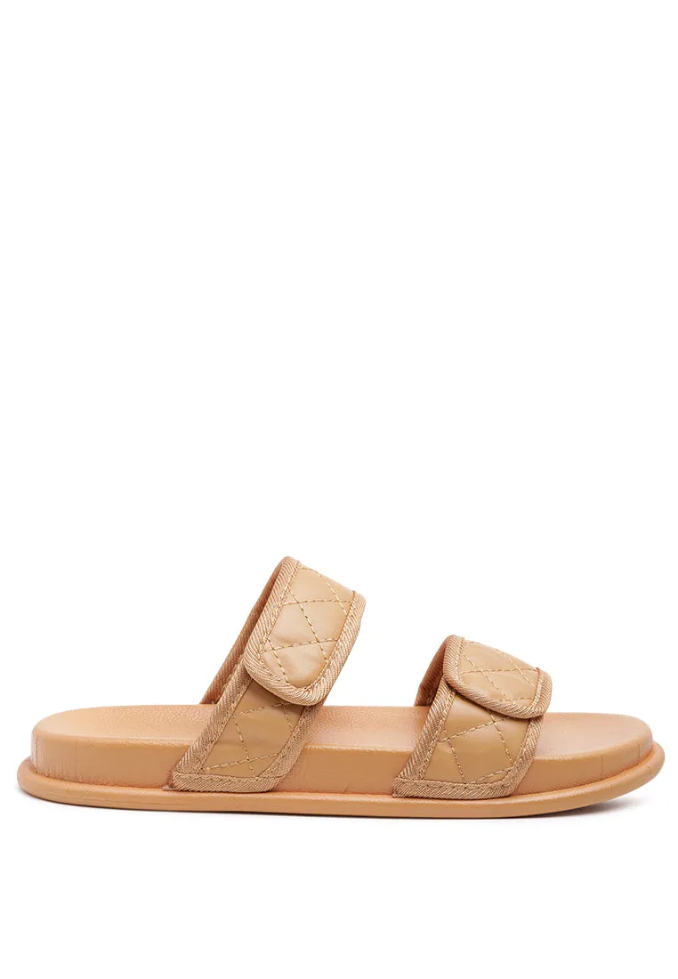 sabine quilted strap slip-on flat